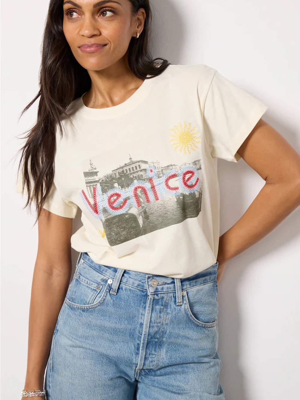 Anthropologie Letluv Embroidered Venice
Graphic Tee